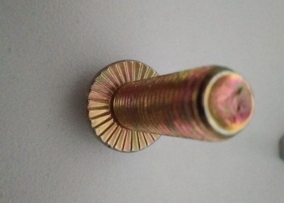 हेक्सागोन फ्लैंज हेड मेटल बोल्ट और नट्स पीला ग्रेड 4.8 कार्बन स्टील DIN